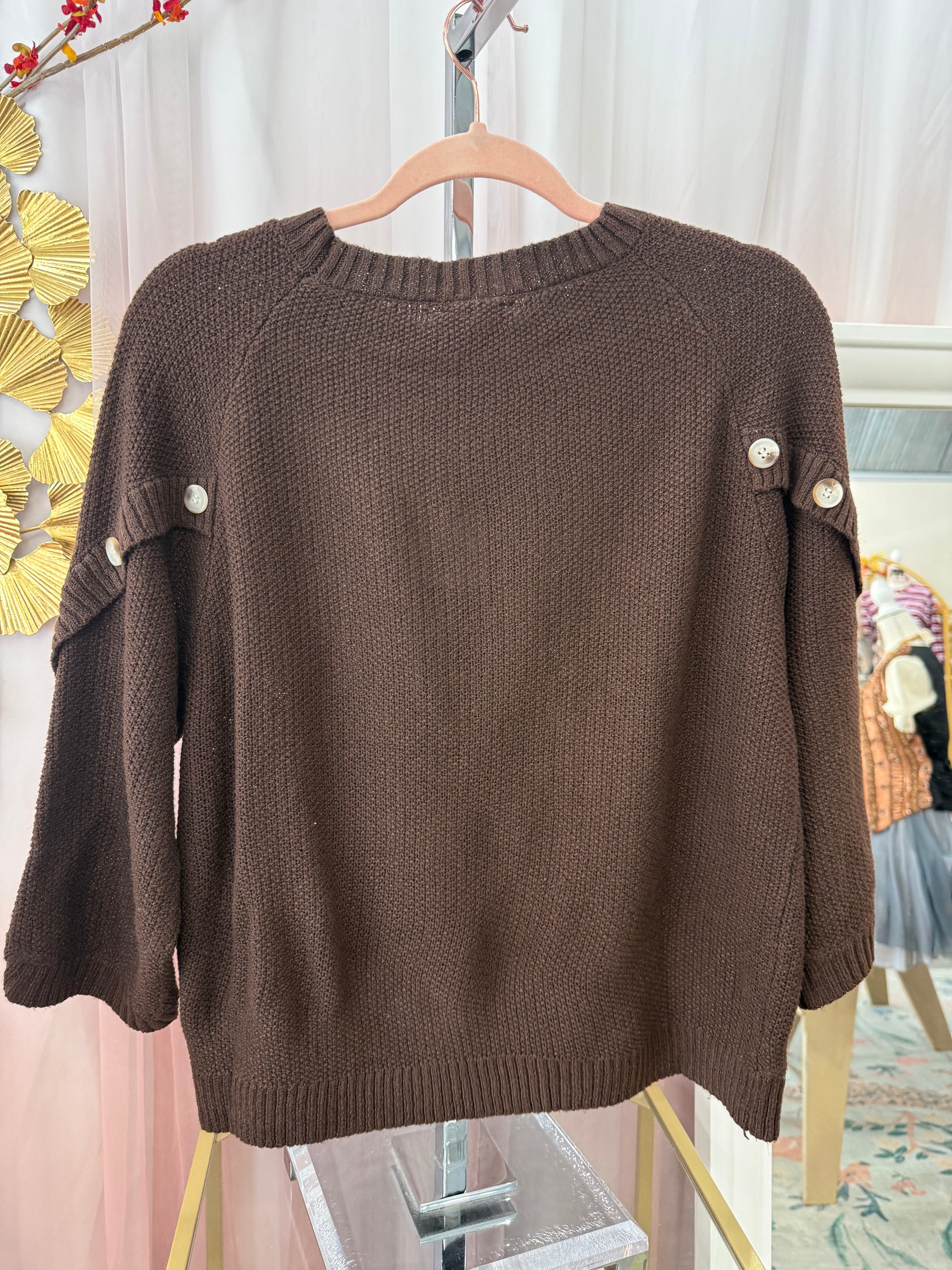 Button Sleeve Sweater