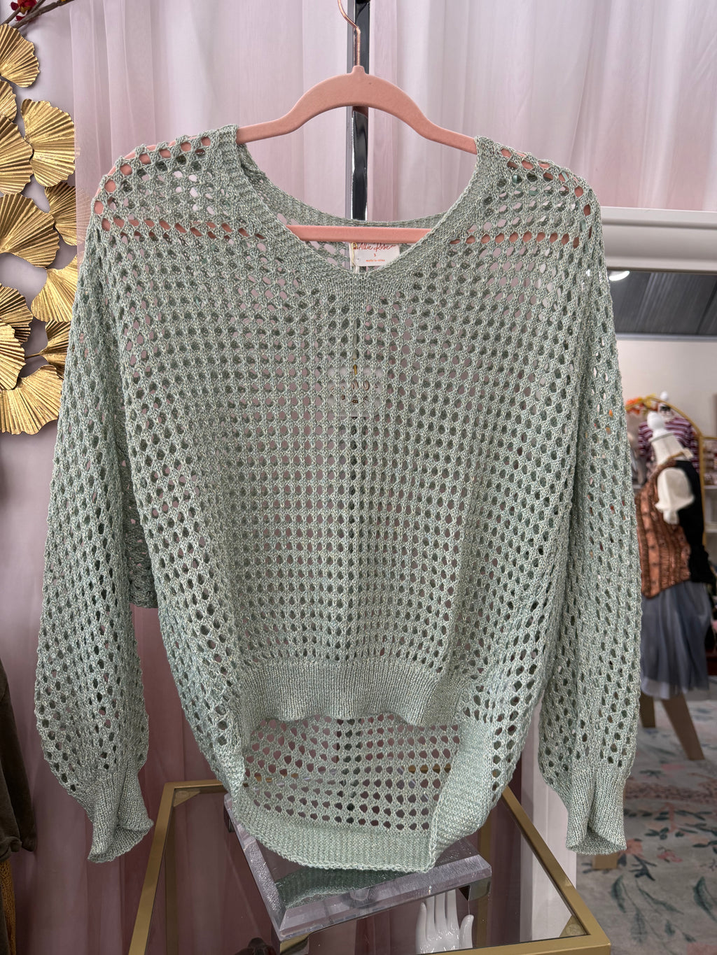 Open Weave Shimmer Top