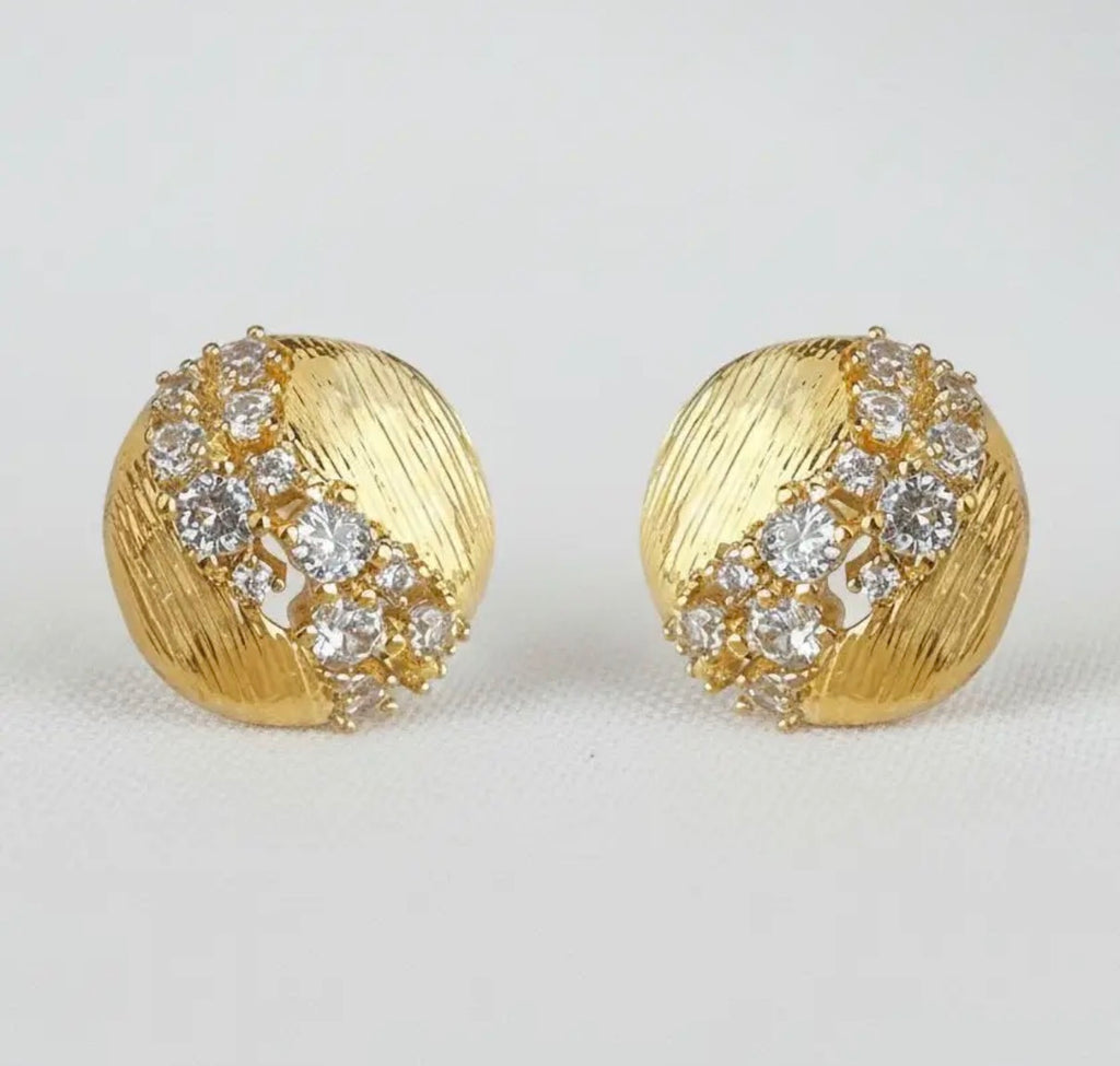 Brushed CZ Studs