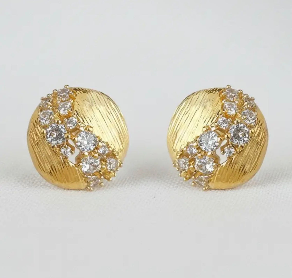 Brushed CZ Studs
