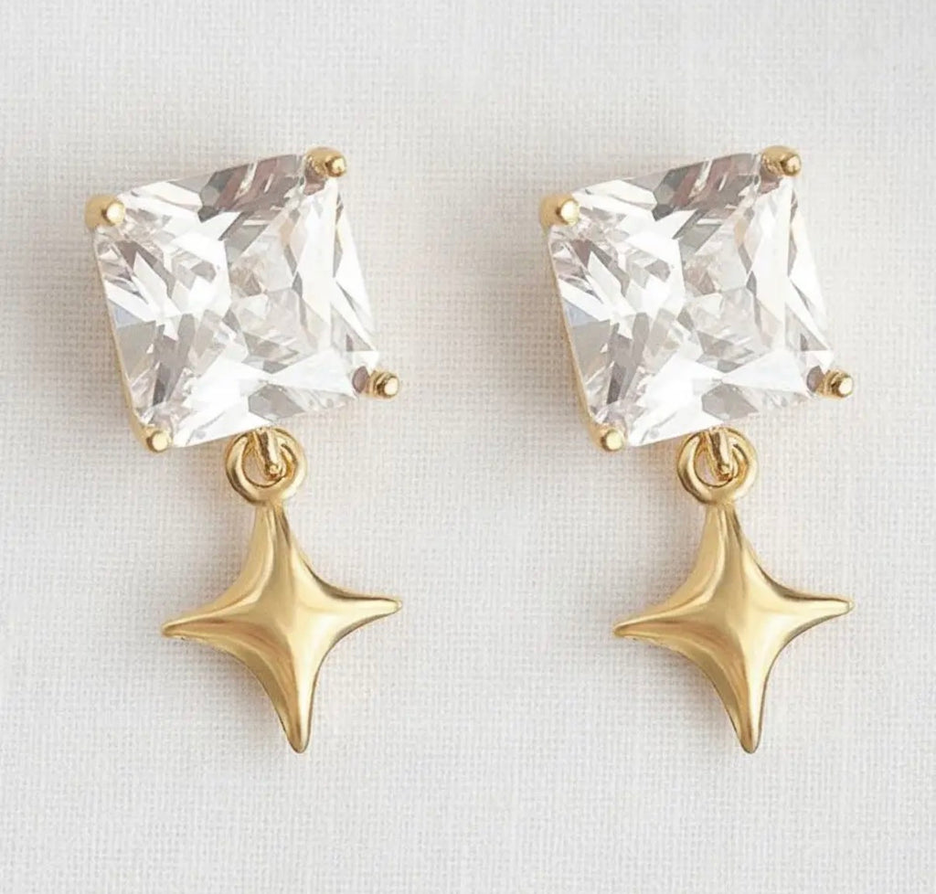 Geo Star Drop Earrings