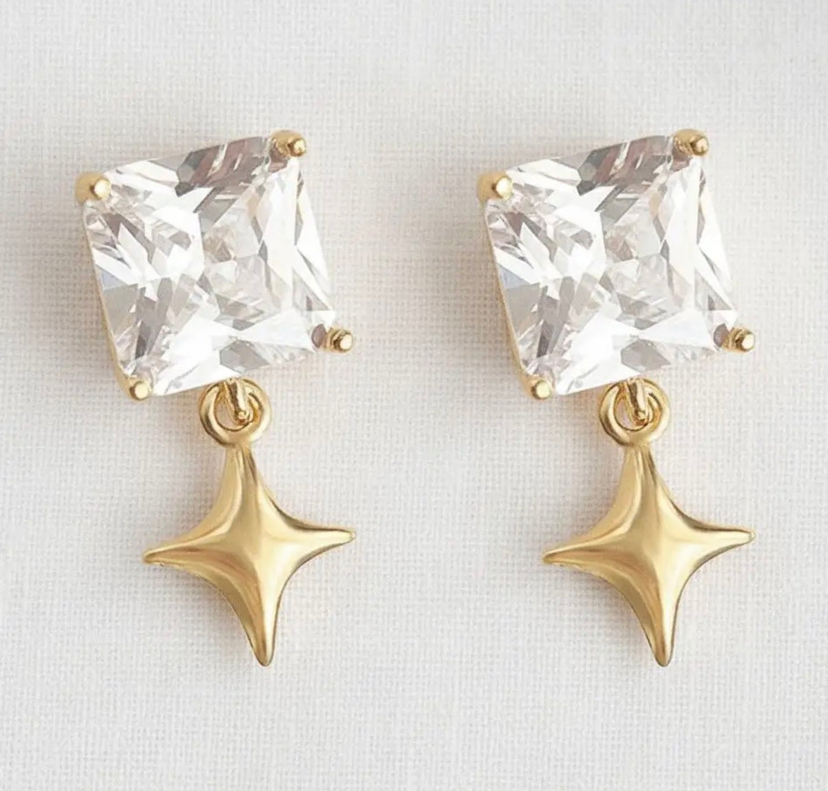 Geo Star Drop Earrings