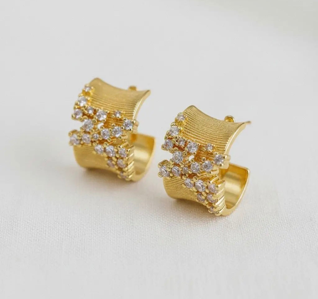 Brushed C Hoop Earrings