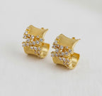 Brushed C Hoop Earrings