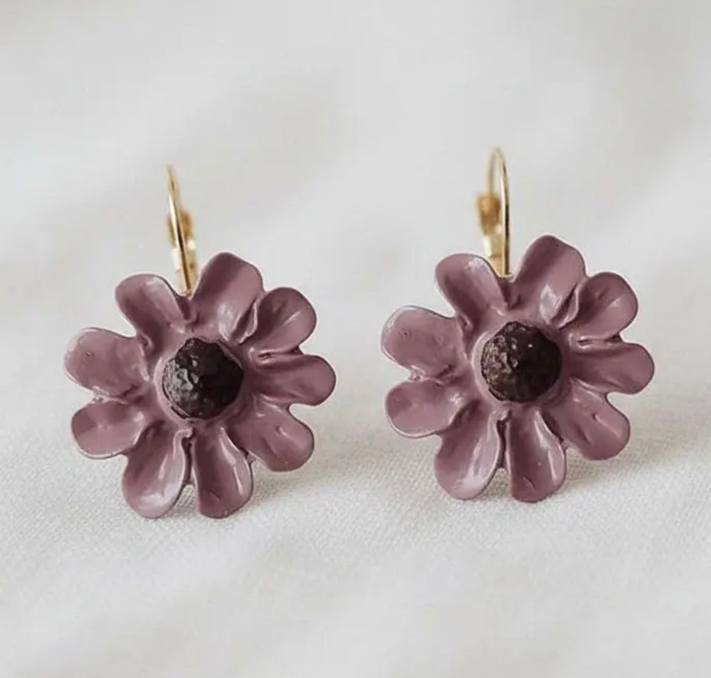 Plum Enamel Earrings
