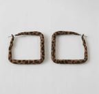 Leopard Square Hoops