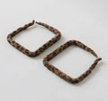 Leopard Square Hoops