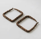 Leopard Square Hoops