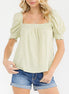 Gingham Puff Sleeve Top