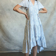 Tile Print Wrap Dress